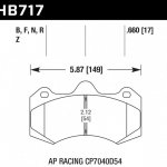 Колодки тормозные HB717N.660 HAWK HP Plus; 17mm