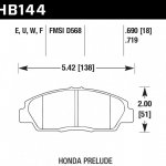 Колодки тормозные HB144G.719 HAWK DTC-60; Honda Prelude 18mm