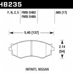 Колодки тормозные HB235Z.665 HAWK PC передние HYUNDAI / NISSAN
