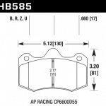 Колодки тормозные HB585Q.660 HAWK DTC-80; AP Racing 17mm