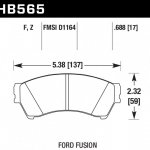 Колодки тормозные HB565Z.688 HAWK Perf. Ceramic Mazda 6; Ford Fusion;