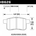 Колодки тормозные HB626W.577 HAWK DTC-30 Acura/Honda (Rear) 14 mm