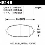 Колодки тормозные HB148EE.560 HAWK Blue 42; Mazda Miata MX-5 1.6L 14mm