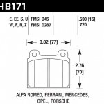 Колодки тормозные HB171EE.590 HAWK Blue 42; Porsche "A" or "S" Caliper 15mm
