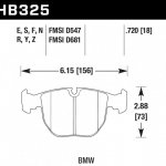 Колодки тормозные HB325F.720 HAWK HPS передние BMW X5 E53 / M5 E39 / E39