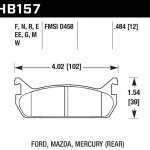 Колодки тормозные HB157E.484 HAWK Blue 9012 Mazda Miata MX-5 1.6L (Rear) 12 mm