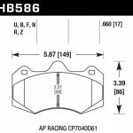 Колодки тормозные HB586Q.660 HAWK DTC-80; AP Racing CP7040, CP9040 17mm