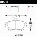 Колодки тормозные HB500Z.645 HAWK PC; 17mm