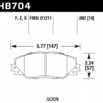 Колодки тормозные HB704F.692 HAWK HPS перед RAV4 2006-2013