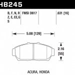 Колодки тормозные HB245S.631 HAWK HT-10 Honda 16 mm