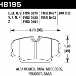 Колодки тормозные HB195V.640 HAWK DTC-50; BMW E30 16mm