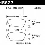 Колодки тормозные HB637N.583 HAWK HP Plus; 15mm