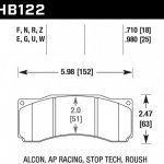 Колодки тормозные HB122U.710 HAWK DTC-70; AP Racing, Stop Tech 18mm