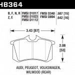 Колодки тормозные HB364F.642 HAWK HPS Audi A3, A4, A6, A8, S3, S4, S6, S8 & TT - Rear