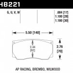 Колодки тормозные HB221V1.18 HAWK DTC-50; Brembo, Alcon 30mm