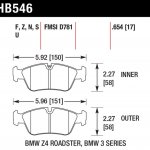 Колодки тормозные HB546S.654 HAWK HT-10 передние BMW 3 (E36), (E46), Z3, Z4