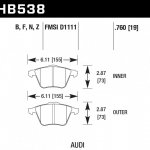 Колодки тормозные HB538B.760 HAWK Street 5.0 передние  Audi A4 8E, A6 4F, A8 4E