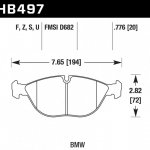Колодки тормозные HB497F.776 HAWK HPS передние BMW X5 (E53), (E39)  (E38)