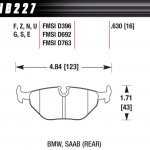 Колодки тормозные HB227S.630 HAWK HT-10 задние BMW 5 (E34) / 7 (E32) / M3 3.0 E36