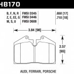 Колодки тормозные HB170Q.650 HAWK DTC-80; Porsche 17mm