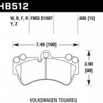 Колодки тормозные HB512Y.605 HAWK LTS  перед PORSCHE Cayenne (955); VW Touareg 330 мм; HPB тип 4