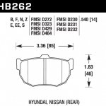 Колодки тормозные HB262S.540 HAWK HT-10 Nissan (Rear) 14 mm
