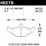 Колодки тормозные HB278R.465 HAWK Street Race; 12mm