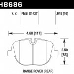 Колодки тормозные HB686Z.645 HAWK Perf. Ceramic задние Range Rover Supercharged/Sport 2010-2013