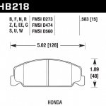 Колодки тормозные HB218F.583 HAWK HPS передние Honda