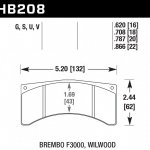 Колодки тормозные HB208U.708 HAWK DTC-70 Brembo F3000 18 mm