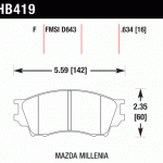 Колодки тормозные HB419F.634 HAWK HPS; 16mm