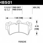 Колодки тормозные HB501Z.625 HAWK PC передние PORSCHE Cayenne (955) / Audi Q7 / VW Touareg