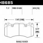 Колодки тормозные HB685Y.610 HAWK LTS, AMG 6.3 / RANGE ROVER BREMBO