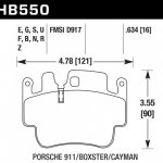 Колодки тормозные HB550N.634 HAWK HP Plus  16 mm Porsche 911 (996), (997), Boxter (986), Cayman