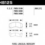 Колодки тормозные HB125E.650 HAWK Blue 9012 Mustang 17 mm