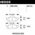 Колодки тормозные HB505Z.654 HAWK PC передние MERCEDES ML W163