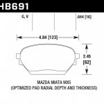 Колодки тормозные HB691V.644 HAWK DTC-50; Mazda MX-5 17mm
