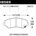 Колодки тормозные HB569B.650 HAWK Street 5.0  перед Jeep Liberty (KJ) 2008-> ; Wrangler 2007->