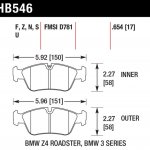 Колодки тормозные HB546F.654 HAWK HPS передние BMW 3 (E36), (E46), (E90), Z3, Z4