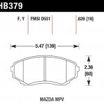 Колодки тормозные HB379F.626 HAWK HPS; 16mm