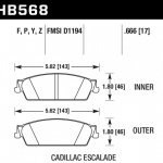 Колодки тормозные HB568F.666 HAWK HPS Cadillac Escalade, Chevrolet Silverado, Suburban задние