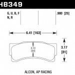 Колодки тормозные HB349U.980 HAWK DTC-70; Acura/Honda (Rear) 25mm