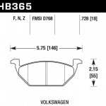 Колодки тормозные HB365N.728 HAWK HP+ передние AUDI / VW