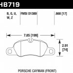 Колодки тормозные HB719Z.668 HAWK PC;Porsche Cayman (FR) 17mm