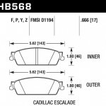 Колодки тормозные HB568Z.666 HAWK Perf. Ceramic Cadillac Escalade, Chevrolet Silverado, Suburban зад