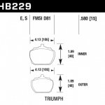 Колодки тормозные HB229S.580 HAWK HT-10 Triumph 15 mm