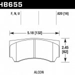 Колодки тормозные HB655U.620 HAWK DTC-70 Alcon 16 mm, ALCON Mono4