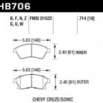 Колодки тормозные HB706F.714 HAWK HPS перед Opel Astra J / CHEVROLET Cruze