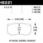 Колодки тормозные HB221U1.18 HAWK DTC-70 Brembo, Alcon 30 mm