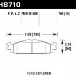 Колодки тормозные HB710P.706 HAWK SD  перед Ford Explorer 2011-2013